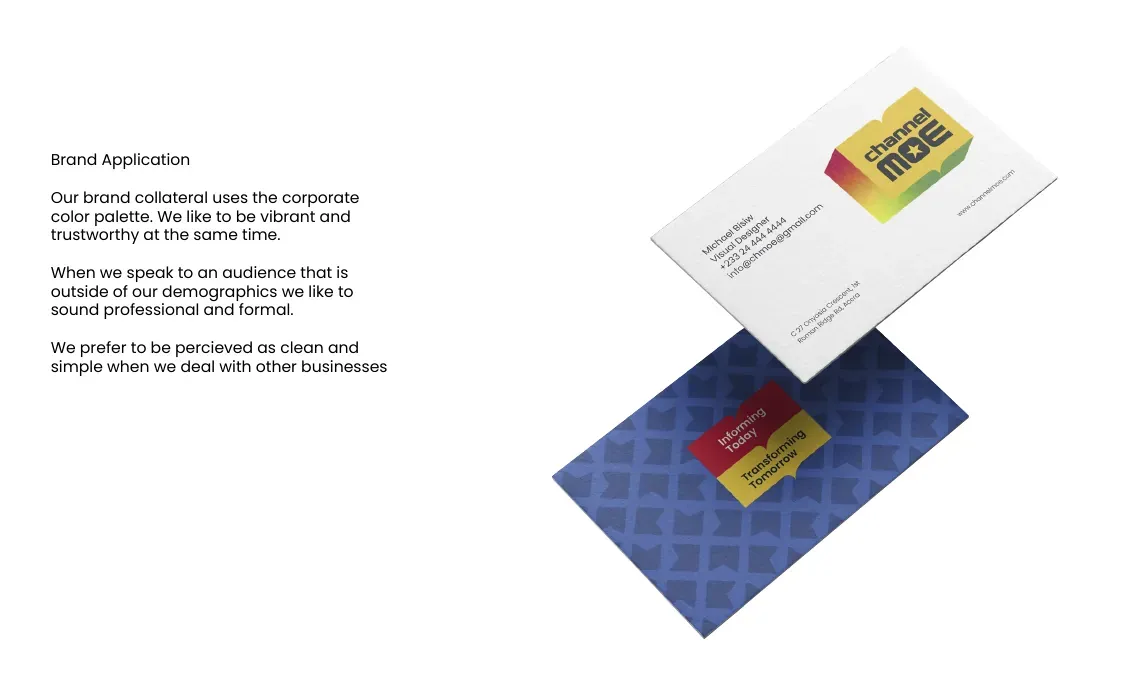 Business cards, one plain and one in the lattice pattern.
