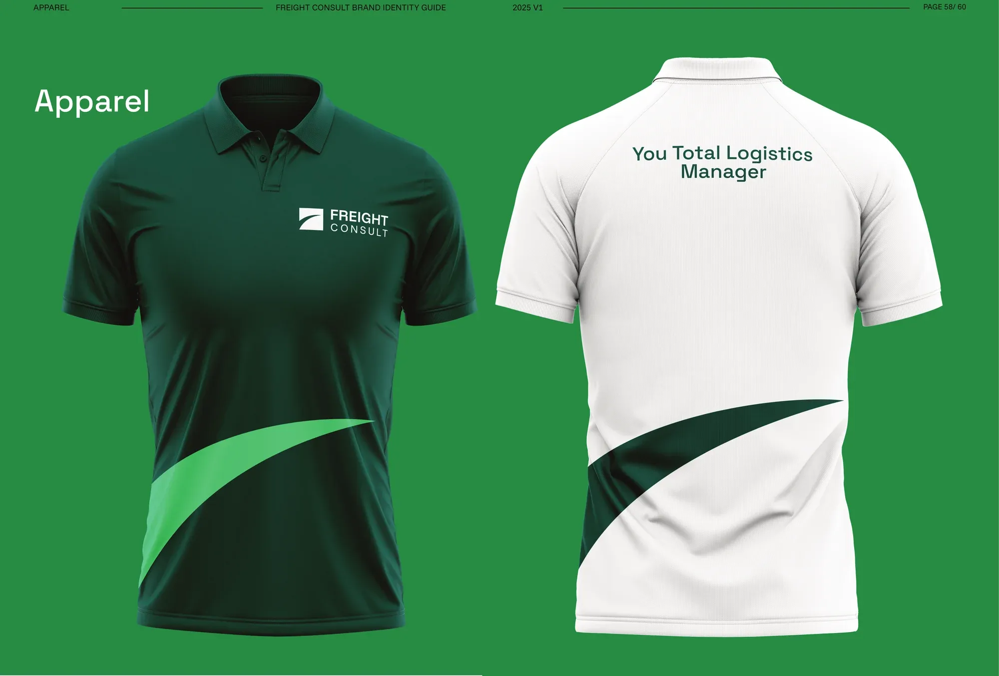 A green polo shirt and a white technical shirt, each carrying the swoosh across the body.