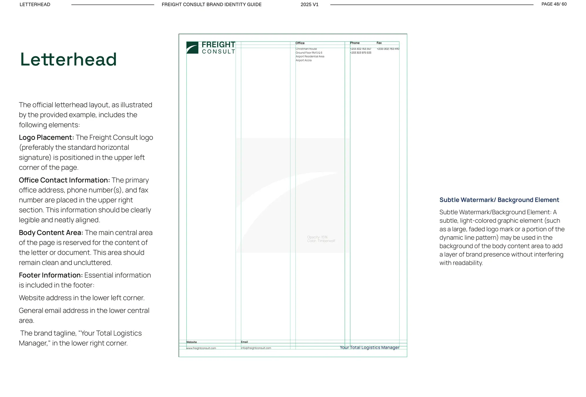 A drawn icon set covering freight services and brand values, all built on one grid.
