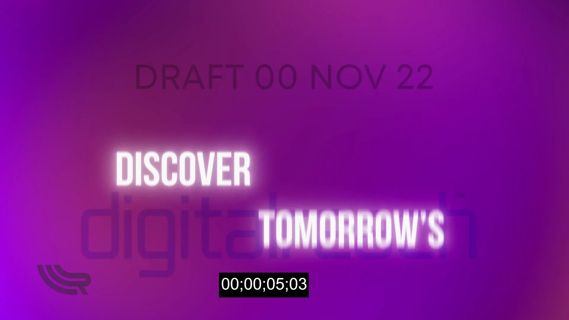 A retail promo for a consumer electronics store — neon type over a purple field, laptops and cameras on show, closing on the showroom floor and its contact numbers.